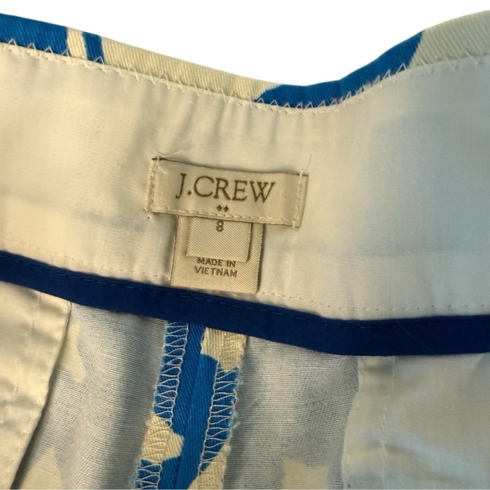 J. Crew Blue and Cream trouser Shorts with Floral Design - Picture 3 of 6